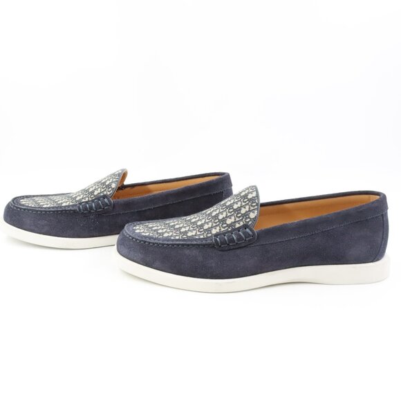 NIDB DIOR Diorissimo Pattern Granville Loafers in Navy/Beige IT Size 41 - Picture 3 of 13